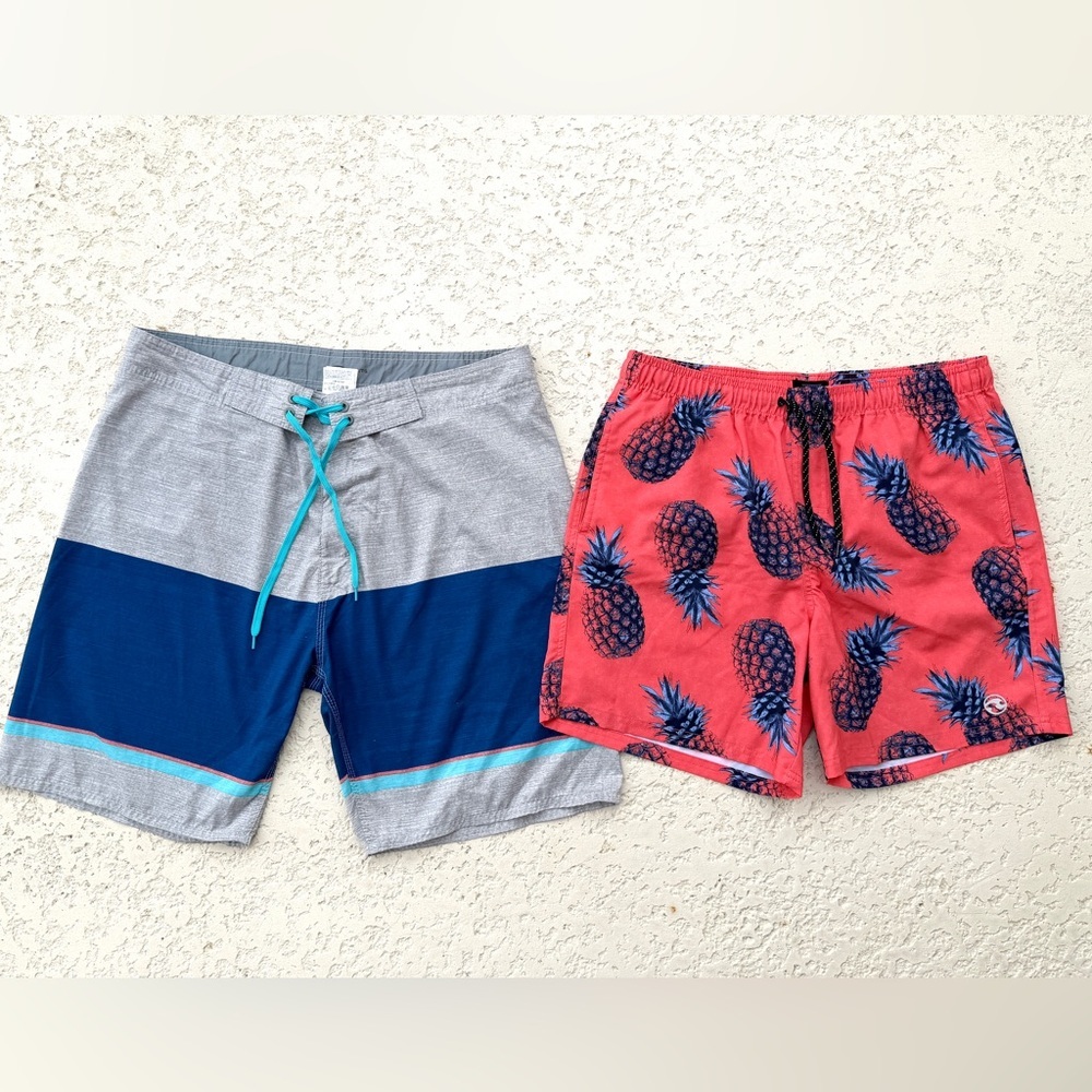 Mens Board Shorts size XL X Large Lot Pockets Swim Beach Trunks Surfing Lined